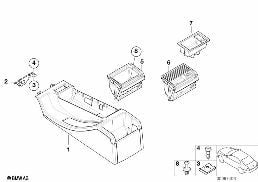 Konsola środkowa - schowki diagram for BMW 3 Series E46 316ti