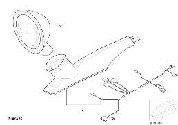 Střecha přídavný světlomet diagram for BMW X5 E53 4.6is