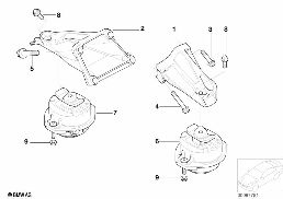 Zawieszenie silnika diagram for BMW 7 Series E65 745i