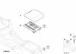 Equipement ult., accoudoir AV coulissant diagram for BMW 5 Series E39 525td