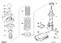 REAR SPRING STRUT ASSY EDC/LEVELL.DEVICE