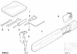 Utensili di bordo/triangolo avvertimento diagram for BMW X5 E53 4.6is