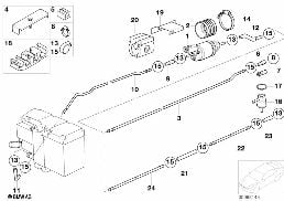 Alimentation carburant/pompe/conduite diagram for BMW 5 Series E39 525td