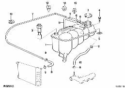 EXPANSION TANK diagram for BMW 5 Series E34 M5 3.8