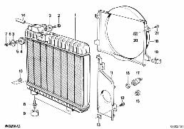 Radiateur/cadre diagram for BMW 3 Series E30 320is