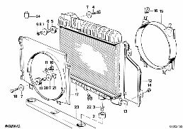 RADIATOR/FRAME diagram for BMW 3 Series E30 320i