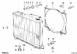 RADIATOR/FRAME diagram for BMW 3 Series E30 325ix