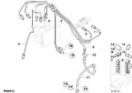 Przewód hamulcowy przedni DSC diagram for BMW MINI R50 Cooper