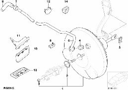 POWER BRAKE UNIT DEPRESSION diagram for BMW 3 Series E46 318i