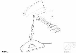 SINGLE PARTS, TELEPH.ANTENNA MULTI-BAND diagram for BMW 3 Series E46 316ti