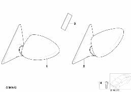 RETROFIT, M OUTSIDE MIRROR diagram for BMW 3 Series E46 323Ci