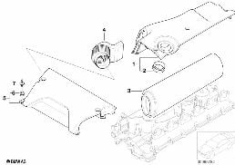 INTAKE SILENCER / FILTER CARTRIDGE INTAKE SILENCER / FILTER CARTRIDGE diagram for BMW X5 E53 3.0d