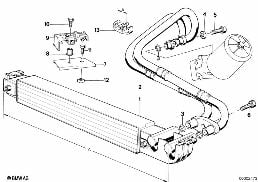 Chłodzenie oleju silnikowego diagram for BMW 5 Series E34 535i