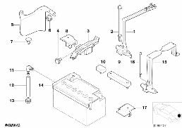 BATTERY HOLDER AND MOUNTING PARTS diagram for BMW 3 Series E46 318i