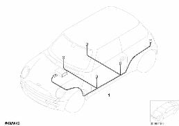 Audio wiring harness diagram for BMW MINI R50 Cooper