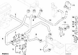 Soupape d'eau/Durit d'eau IHKA diagram for BMW X5 E53 3.0d