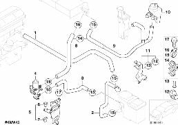 Soupape d'eau/Durit d'eau diagram for BMW X5 E53 3.0d