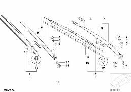 WIPER ARM/WIPER BLADE diagram for BMW 3 Series E46 318i