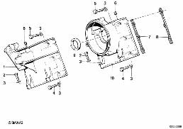 UPPER TIMING CASE diagram for BMW 7 Series E23 728i