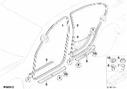 Osłona krawędzi / osłona wejścia diagram for BMW 7 Series E65 745i