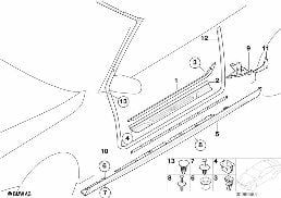 모서리 보호 커버/승강구 트림패널 diagram for BMW 3 Series E46 318Ci