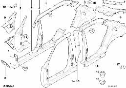 Cadre latéral diagram for BMW 7 Series E38 735iL