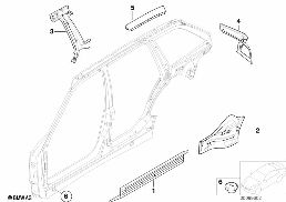 SINGLE COMPONENTS FOR BODY-SIDE FRAME diagram for BMW 3 Series E36 328i