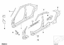 Πλευρικός σκελετός diagram for BMW 3 Series E36 M3