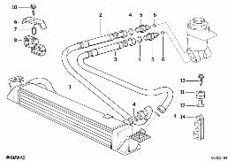 ENGINE OIL COOLING diagram for BMW 8 Series E31 850Ci