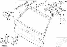 Tylna klapa/elementy hydraul. diagram for BMW 5 Series E39 520d