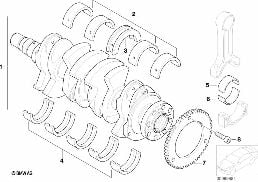 Wał korbowy mech.korb./ panewka łoż. diagram for BMW MINI R50 Cooper