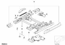 Rail de siege de siege avant diagram for BMW 5 Series E39 525td