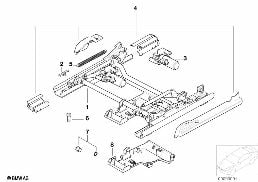 Siege av glissiere electr./pieces sep. diagram for BMW 5 Series E39 525td