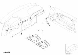 Εξοπ.μετ.τοποθ.διακ.λωρίδ.Alu Cube ασημί diagram for BMW 3 Series E46 316ti