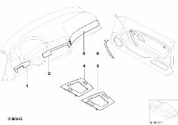 Equipem.ult.,enjoliveurs,alum. U-turn diagram for BMW 3 Series E46 318ti