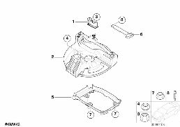 Elem. poj. mocowania koła dojazdowego diagram for BMW 3 Series E46 316ti