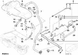 EXP.TANK/ACTIVATED CARBON CONTAINER diagram for BMW 3 Series E46 325i
