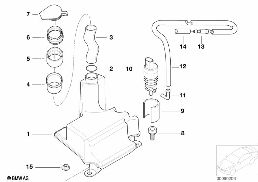 零件 後窗清洗裝置 diagram for BMW 3 Series E46 316ti
