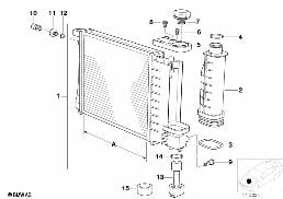 RADIATOR diagram for BMW 3 Series E30 316i