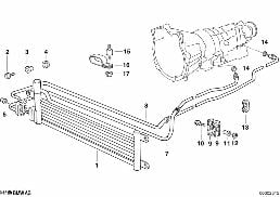 Kylning-vaexellaadsolja/oljekylare diagram for BMW 3 Series E36 325tds