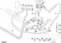 HYDRO STEERING-OIL PIPES diagram for BMW X5 E53 3.0d