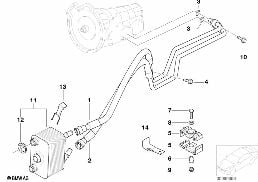 Ölkühlerleitung/Wärmetauscher diagram for BMW X5 E53 3.0d