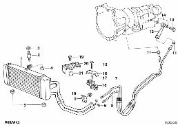 Refrigeração do óleo da caixa diagram for BMW 5 Series E34 525td