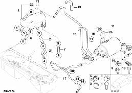 Расширительный бачок/фильтр с акт.углем diagram for BMW 3 Series E46 316ti