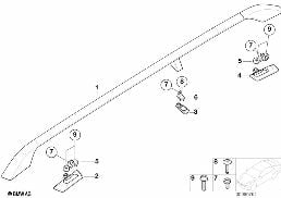 루프 트림 스트립/루프 레일링 diagram for BMW 3 Series E36 325tds