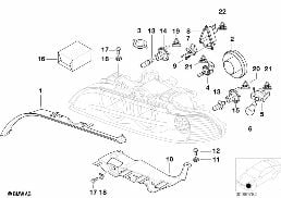Pièces détachées projecteur xénon diagram for BMW 5 Series E39 525td