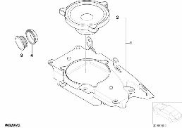 Enskilda delar HiFi-system bak diagram for BMW 3 Series E46 318ti