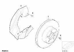 Ham. przedniego koła-tarcza hamulcowa diagram for BMW 7 Series E65 745i