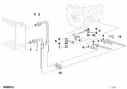 Getriebeölkühlung diagram for BMW 7 Series E32 750iL
