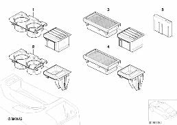 CUP HOLDER/CASSETTE BOX/COINBOX diagram for BMW 3 Series E46 318i
